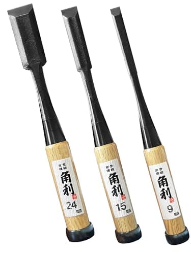 KAKURI KAKURI Japanese Wood Chisel Set, 3 Piece (Oire Nomi)