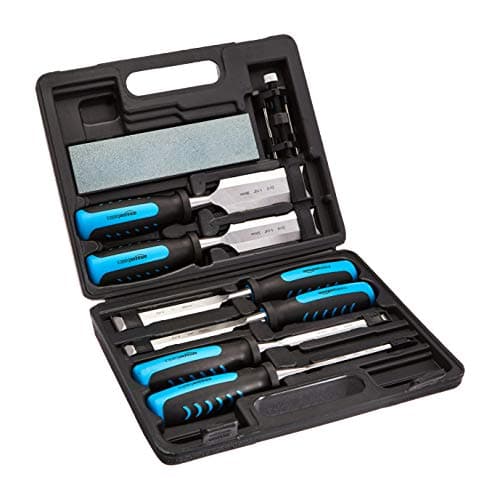 Amazon Basics Amazon Basics Wood Chisel Set, 8 Piece with Stone and Guide