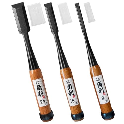 KAKURI KAKURI Japanese Chisel Set, 3 Piece Long Handle