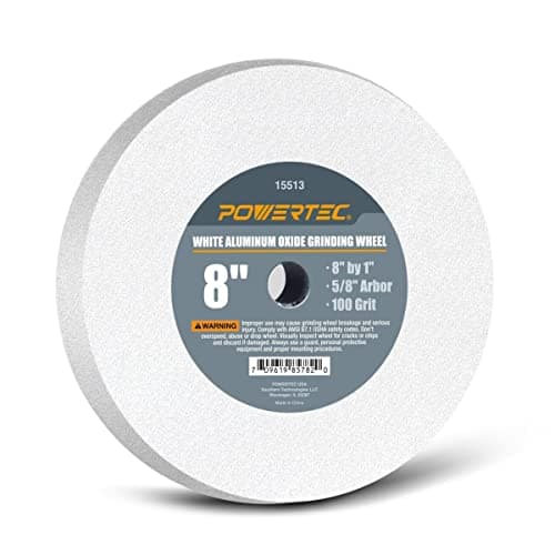 POWERTEC POWERTEC 15513 White Aluminum Oxide Wheel, 8 in, 100 Grit