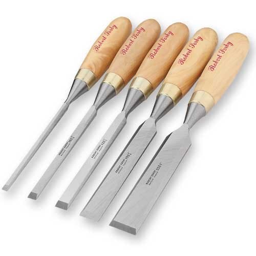 Robert Sorby Robert Sorby Gilt Edge Bevel Edge Chisels, 5 Piece Boxwood